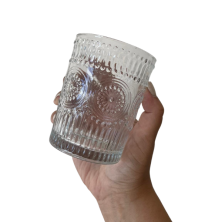 vaso de vidrio labrado chico