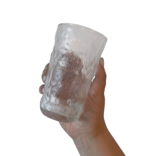 vaso de vidrio esmerilado grande