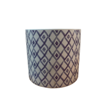 Maceta de cerámica diseño rombos acuarela