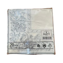 Pack de 20 servilletas  arabescos gris