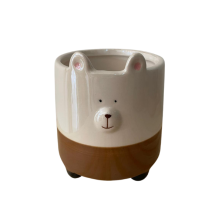 Maceta de cerámica brillo oso