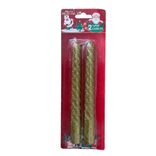 Pack x 2 velas torneadas con glitter