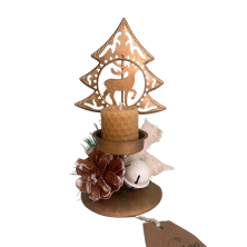 Candelabro navideño con vela de miel