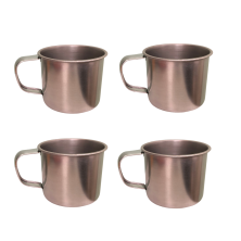 Set 4 Tazas Metálicas De Acero Ideal Campamentos