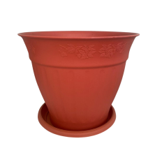 Maceta grande con plato 29,5 x 23 cm