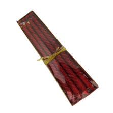 Set 4 velas torneadas rojas brillante