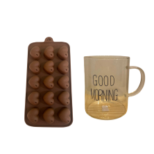 Set taza y molde corazones