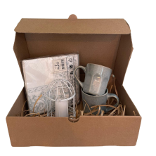 Box Café y Luz – Tacitas, Servilletas y Vela Decorativa