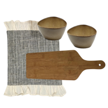Set Picadas Pocillos, Individual Doble Tela y Tabla