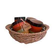 Set 4 Tacitas de Cerámica Canasto Decorativo de Yute