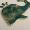 Ballena artesanal de cerámica decorativa pared 24 x 16 cm