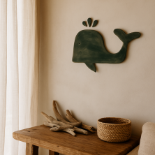 Ballena artesanal de cerámica decorativa pared 24 x 16 cm