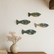 Set 4 peces cerámica artesanal para pared o muebles