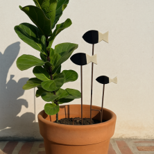 Set de 3 tutores decorativos blanco y crudo – 30, 40 y 50 cm