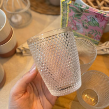 vaso labrado puntos de vidrio