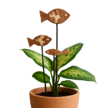 Set de 3 tutores decorativos terracota – 30, 40 y 50 cm