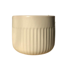 Maceta cerámica manteca mate lisa y relieve 10x8 cm