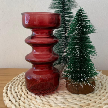 Florero decorativo de vidrio rojo diseño moderno