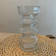 Florero decorativo de vidrio transparente diseño moderno