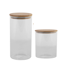 Bollón vidrio tapa madera 15,5 x 8,5