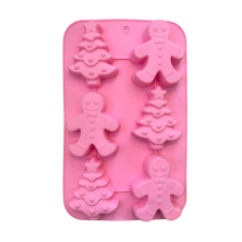Molde De Silicona Diseño Navideño Muñeco Y Árbol