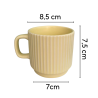 Taza Cerámica Amarillo Pastel Diseño Rayado Amarillo