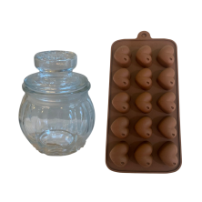 Detalle San Valentín Bollón De Vidrio + Molde Bombones Corazón