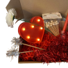 Set Noche San Valentín Con Luz Corazón Y Vela