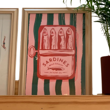 Cuadro porta retrato Lámina sardinas 24,5x33 Cm