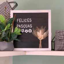 Cartel  Felices Pascuas con Ramito Natural 25x25