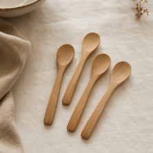 Set X4 Cucharas Madera 13cm Dips Picadas Y Salsas