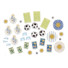 Pack 30 Stickers Uruguay Mundial Packaging Papel Brillo