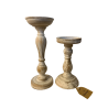 Set dos Candelabros De Madera Blancos Rústico