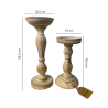 Set dos Candelabros De Madera Blancos Rústico