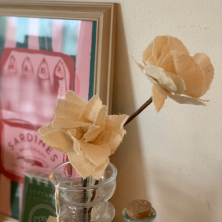 Flor Decorativa de Tela Lienzo Artesanal unidad