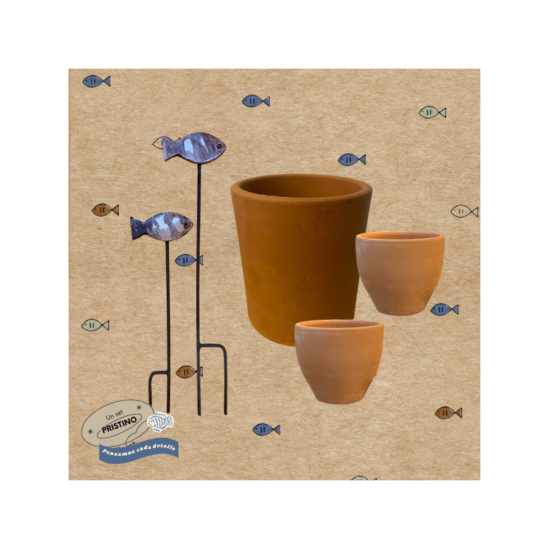 Set Jardín del Mar | Macetas de Barro y Tutores
