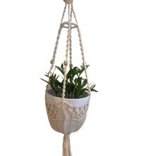 Portamaceta  grande de macrame tejido