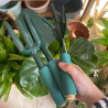 Set tres herramientas jardinería color verde